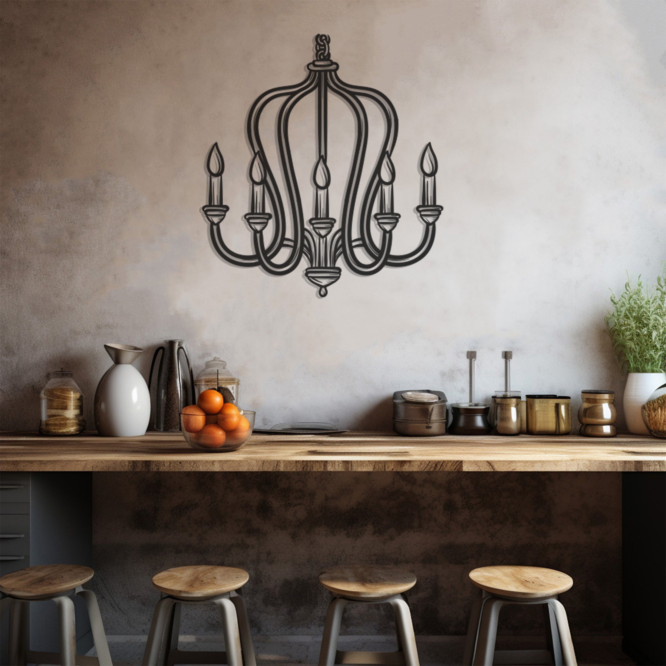 Decorative Chandelier Metal Wall Art