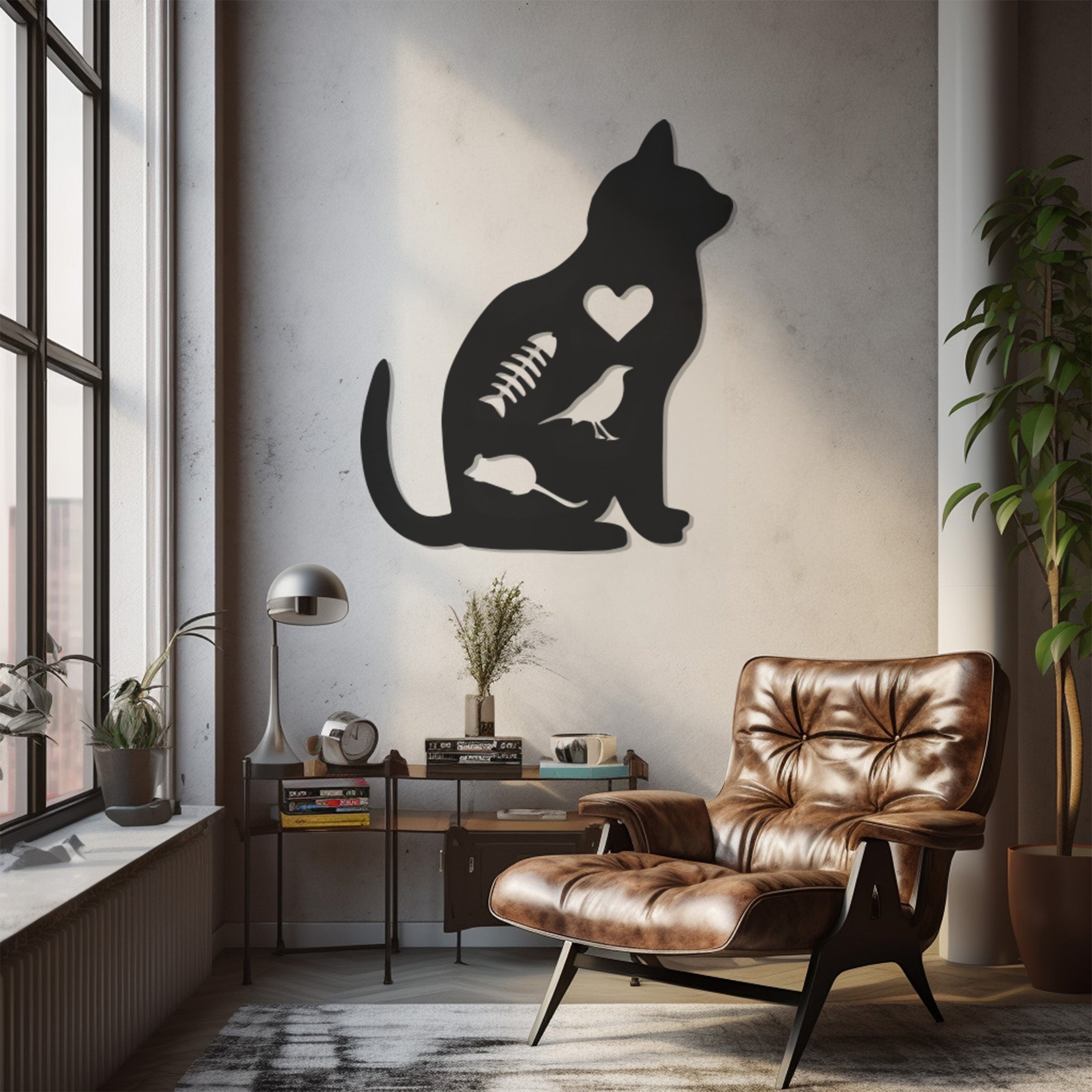 Cat Metal Wall Art Decor, Wall Decor, Metal Wall art