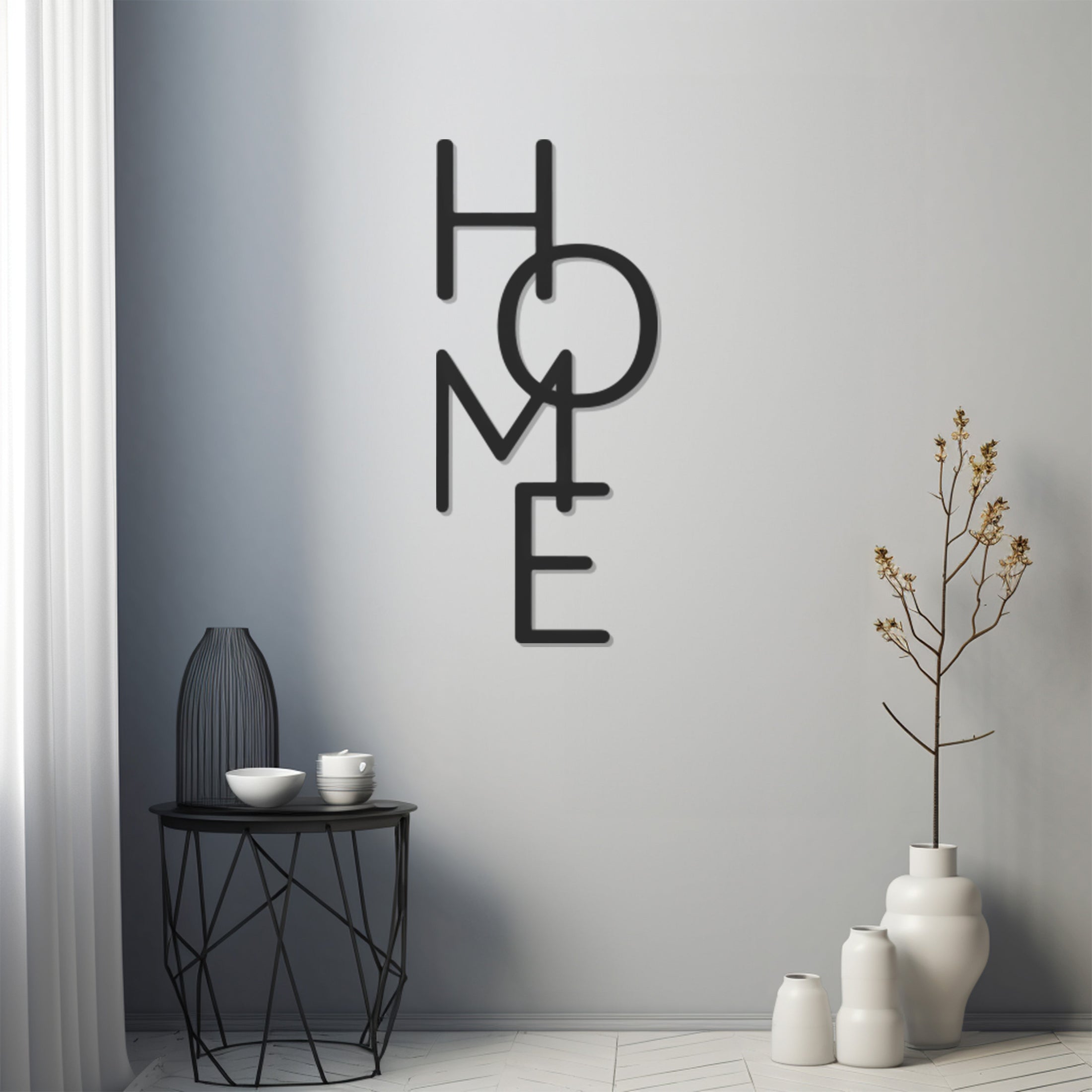 Vertical Home Text Metal Wall Art