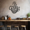 Load image into Gallery viewer, Emtal Wall Decor With Coffe Written On The Silhouette Of A Cup
