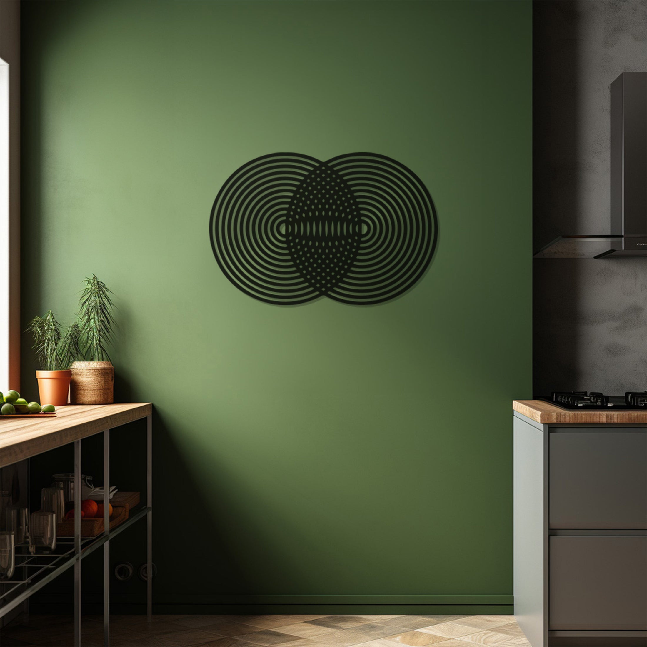 Circles Illusion Metal Wall Art