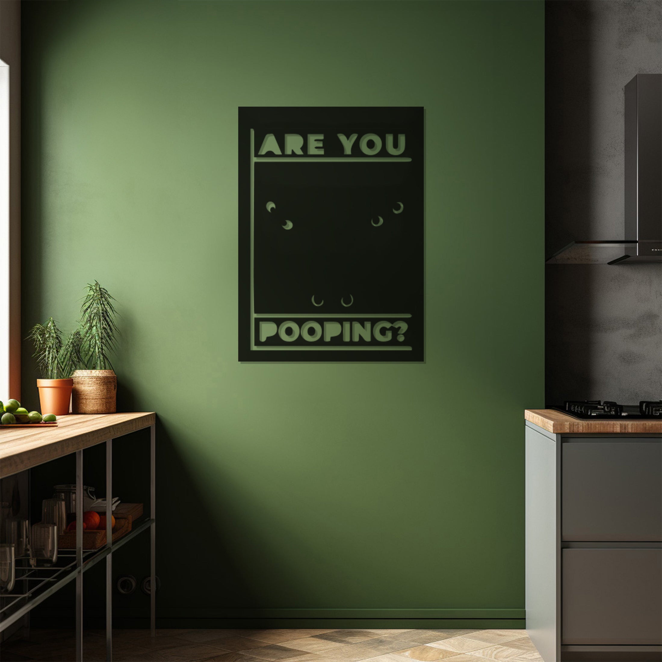 Are You Pooping Metal Wall Art