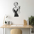 Load image into Gallery viewer, Female Figure Drinking Wine Metal Wall Art
