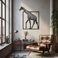 Load image into Gallery viewer, Giraffe Figure Coming Out Of The Frame Metal Wall Art
