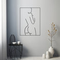 Load image into Gallery viewer, Undressing Female Figure Line Art Metal Wall Art
