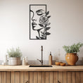 Load image into Gallery viewer, Woman Face And Rose Metal Wall Art, Wall Decor, Metal Wall art
