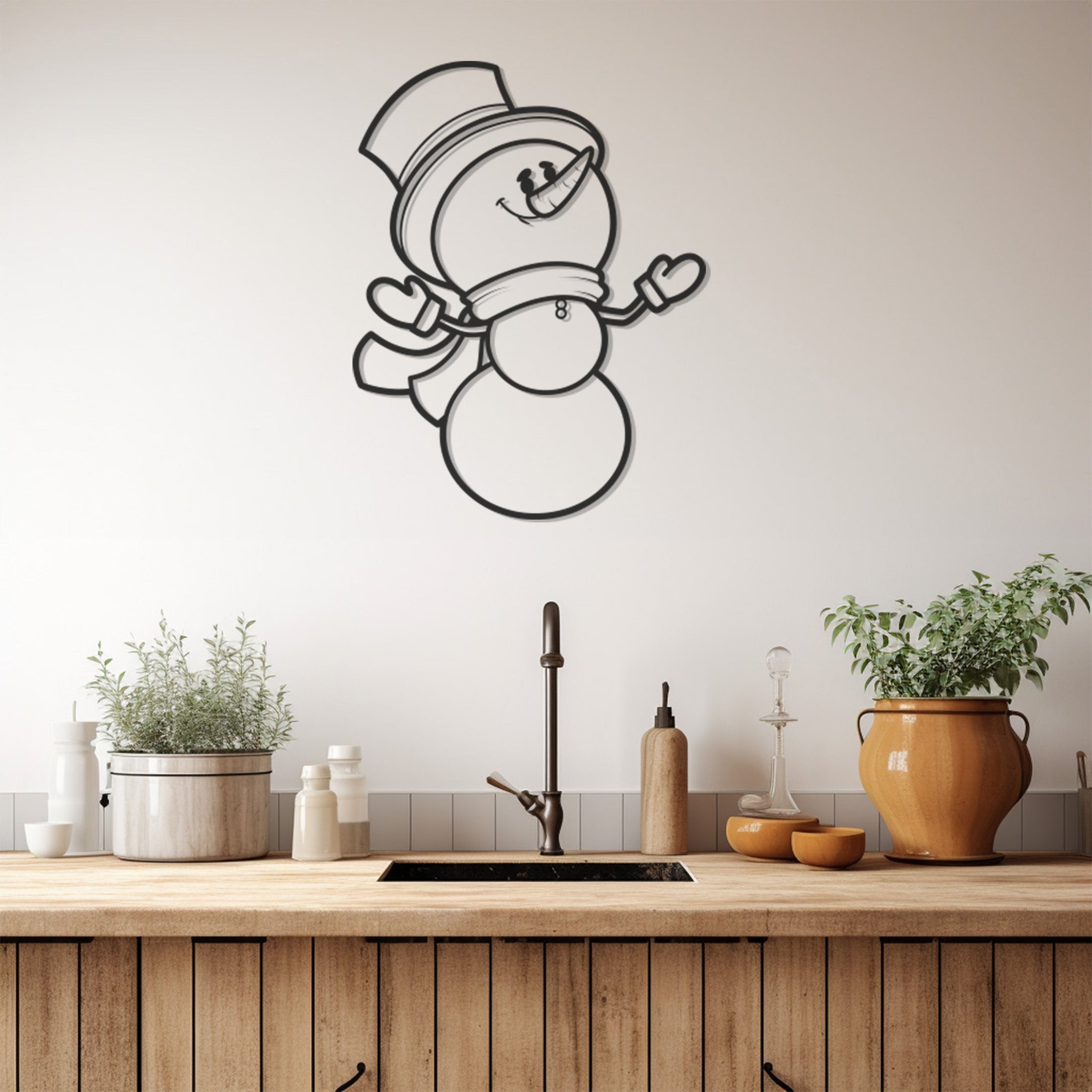 Snowman Metal Wall Art