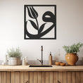 Load image into Gallery viewer, Tulip And Letter Vav In Frame Line Art Metal Wall Art
