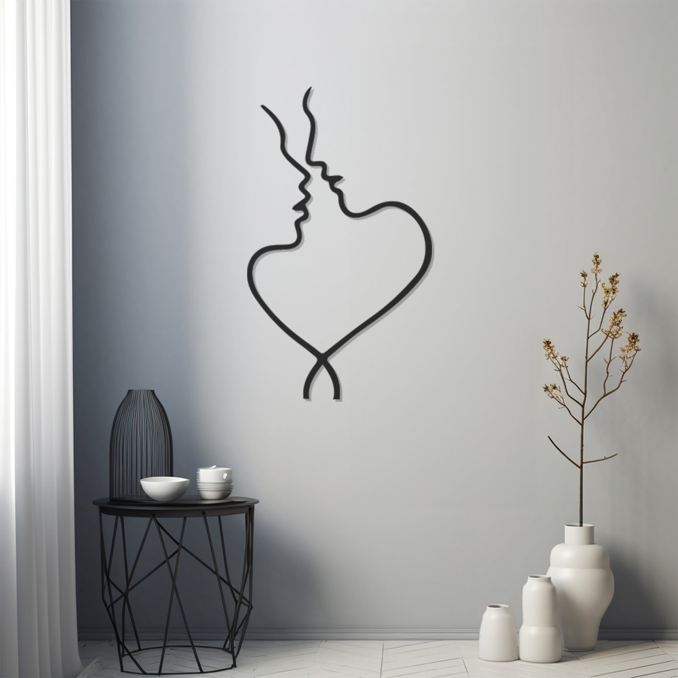 Woman Man Love Figure Metal Wall Art