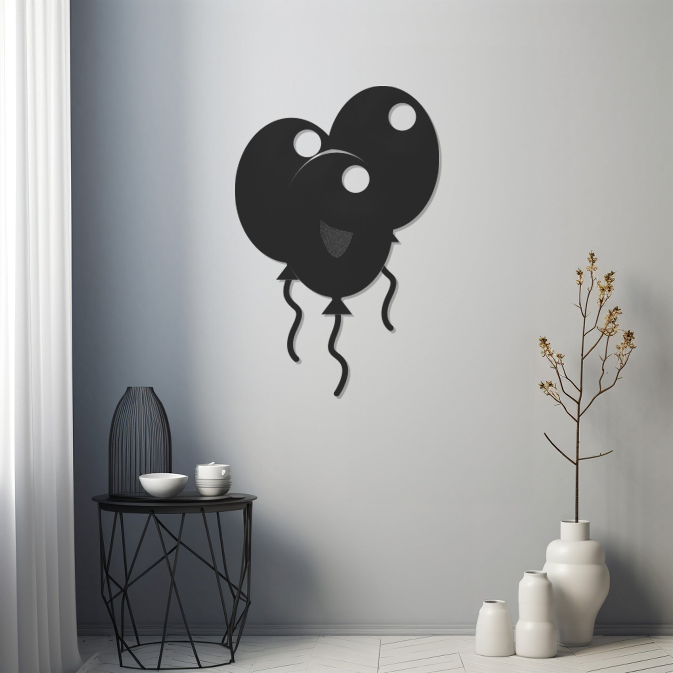 Flying Balloons Metal Wall Art