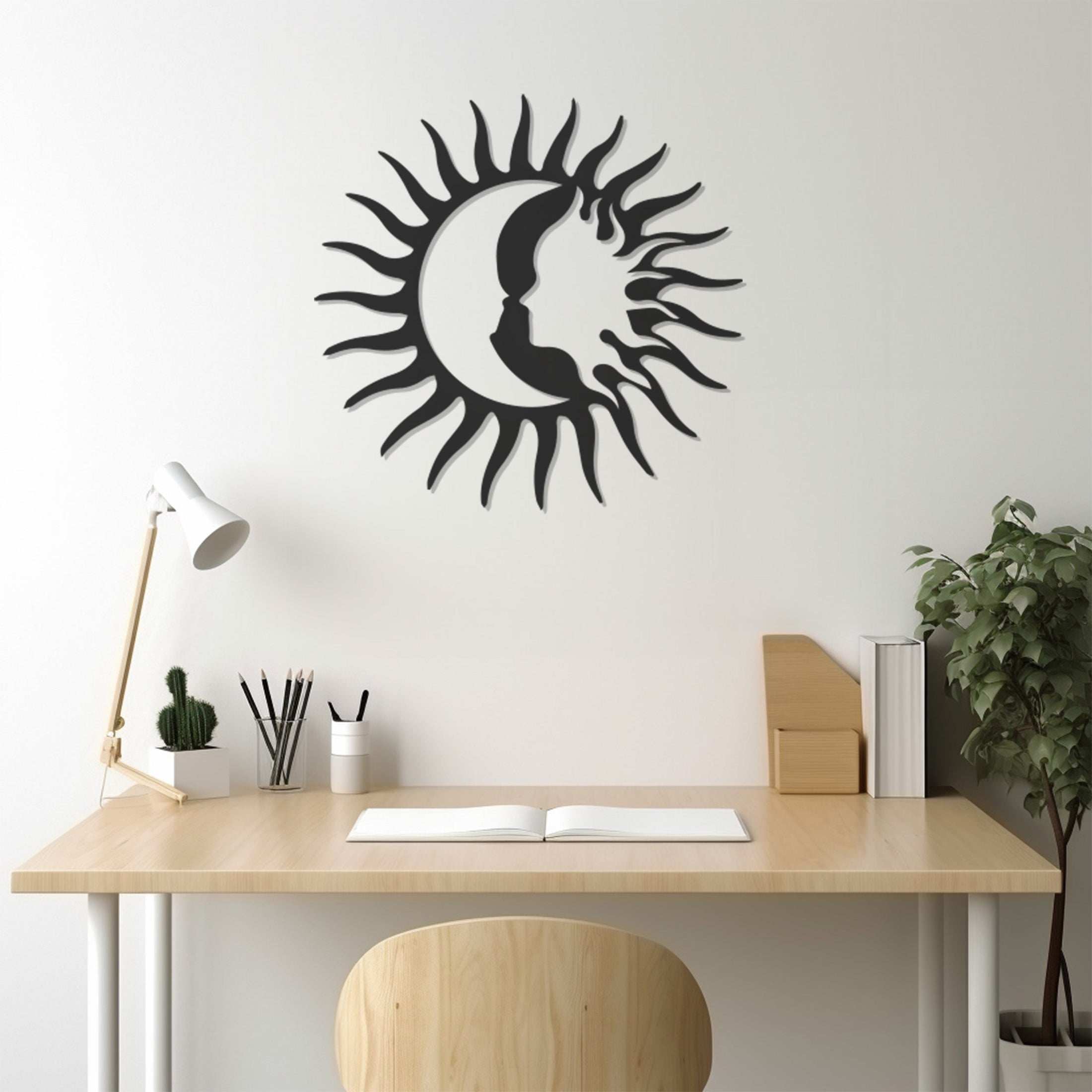 Moon And Sun Metall Wall Art