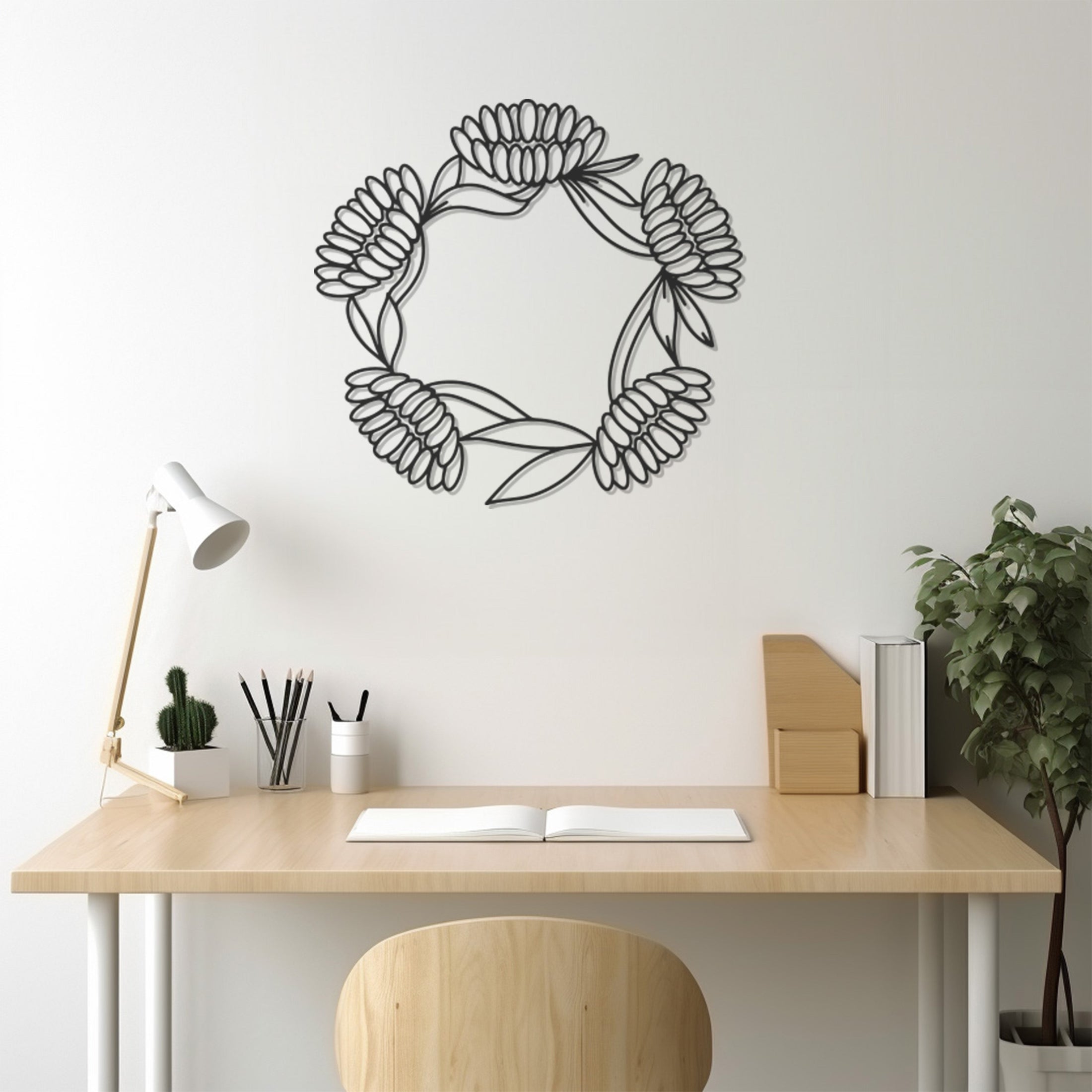 Flower Spiral Metal Wall Art