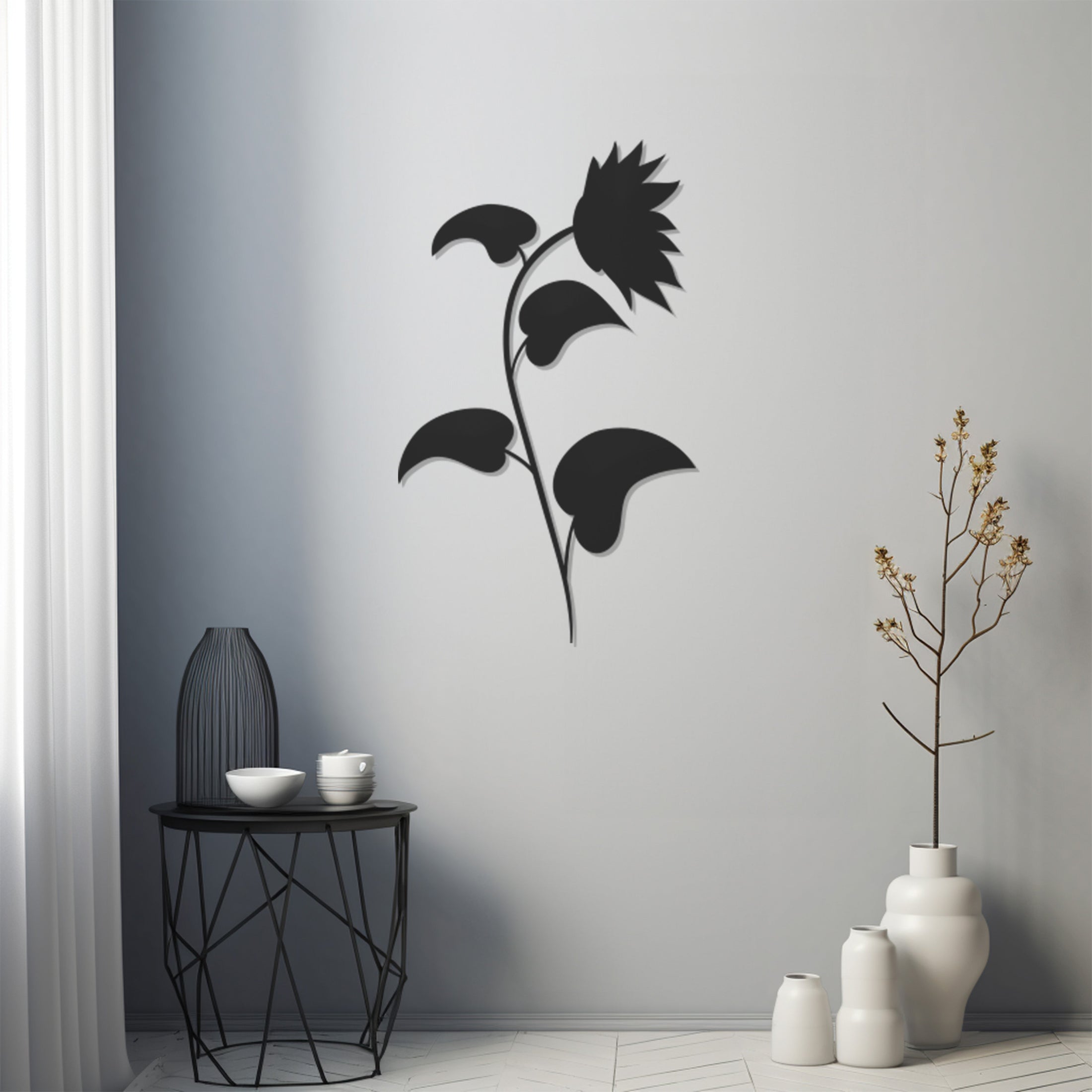 Wind And Sunflower Metal Wall Art