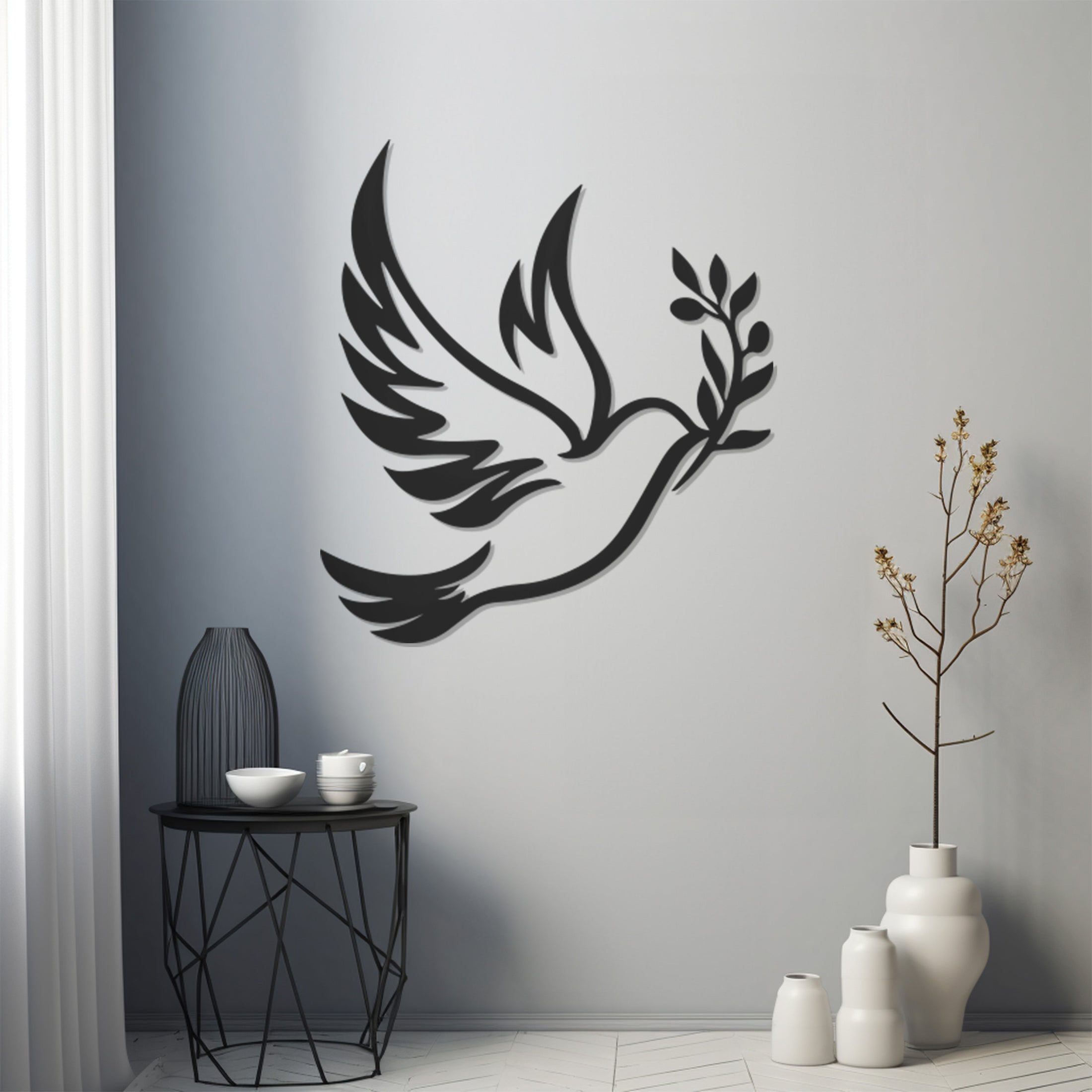 Bird Line Art Metal Wall Art