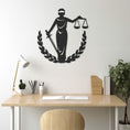 Load image into Gallery viewer, Lady Justice Figure Metal Wall Art
