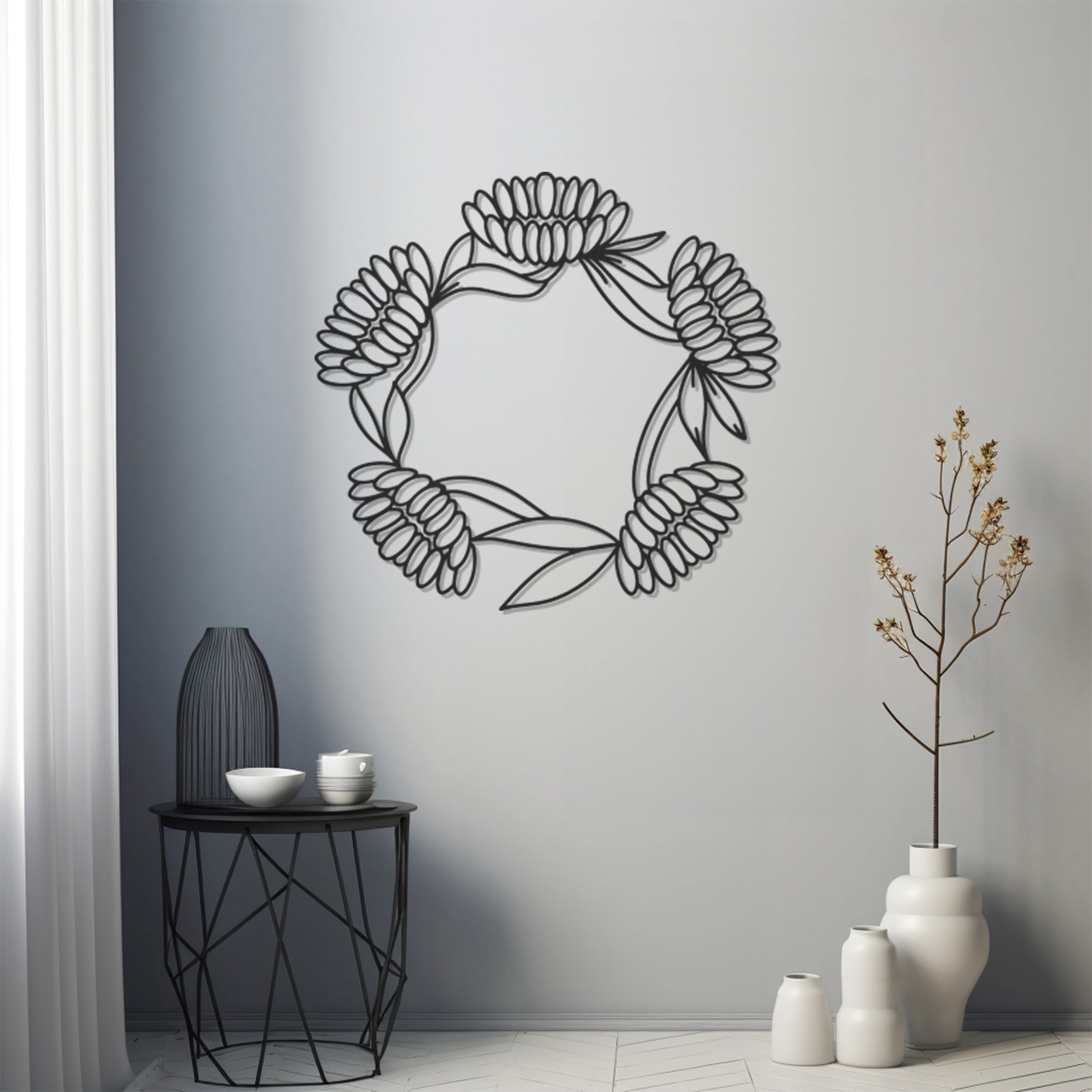 Flower Spiral Metal Wall Art