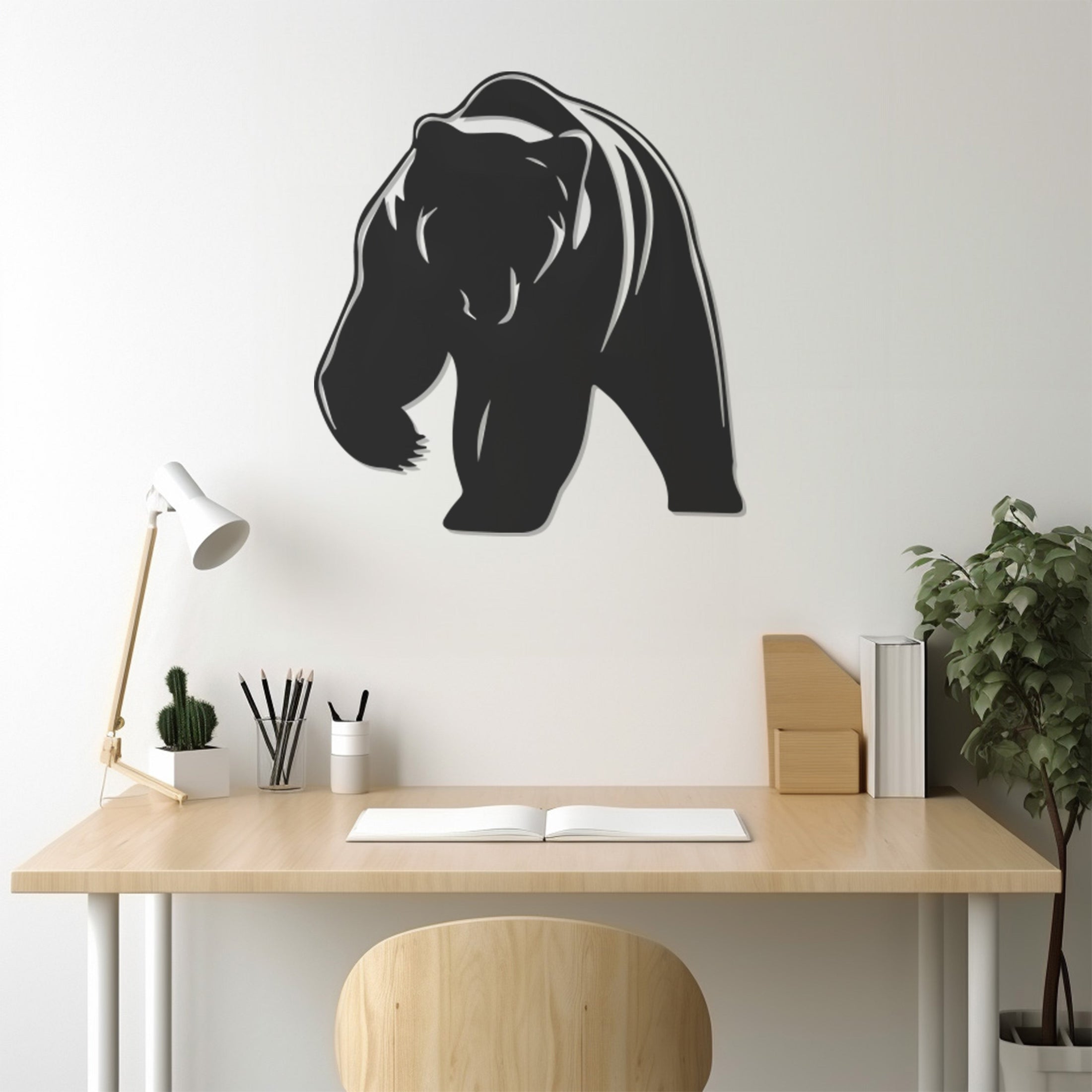 Bear Silhouette Metal Wal Art