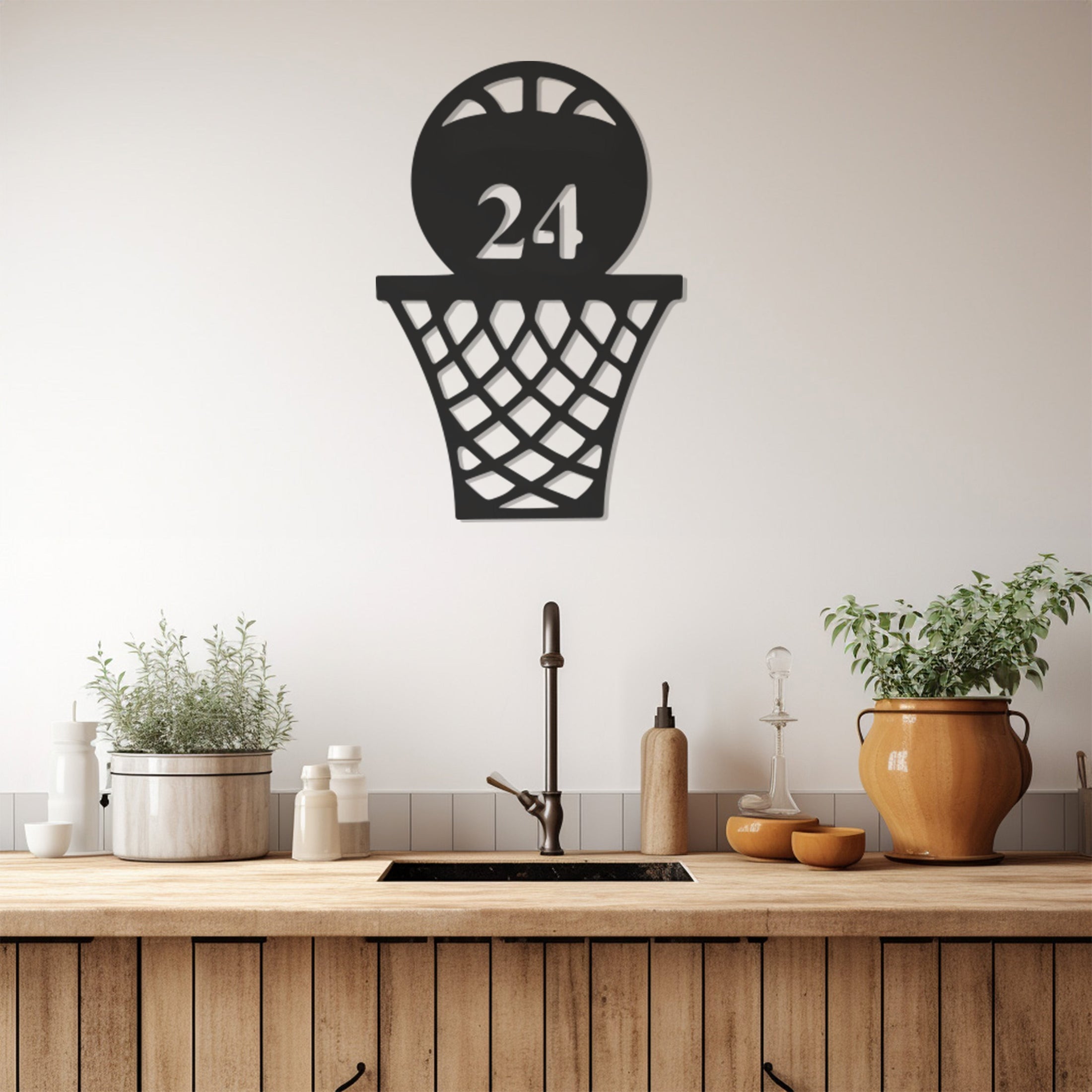 Basketball Hoop With 24 Written On It In Memory Of Kobe Bryant