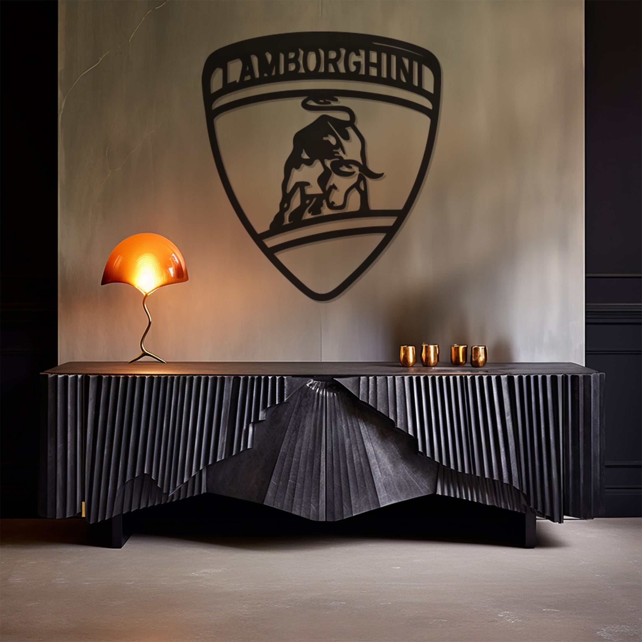 Lamborghini Logo Metal Wall Decor