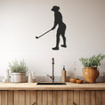 Load image into Gallery viewer, Woman Playing Golf Metal Wall Art, Wall Decor, Metal Wall art
