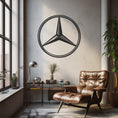 Load image into Gallery viewer, Mercedes Logo Metal Wall Art Decor, Wall Decor, Metal Wall art
