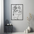 Load image into Gallery viewer, Silhouette Of Woman Face With Rose Line Art Metal Wall Art
