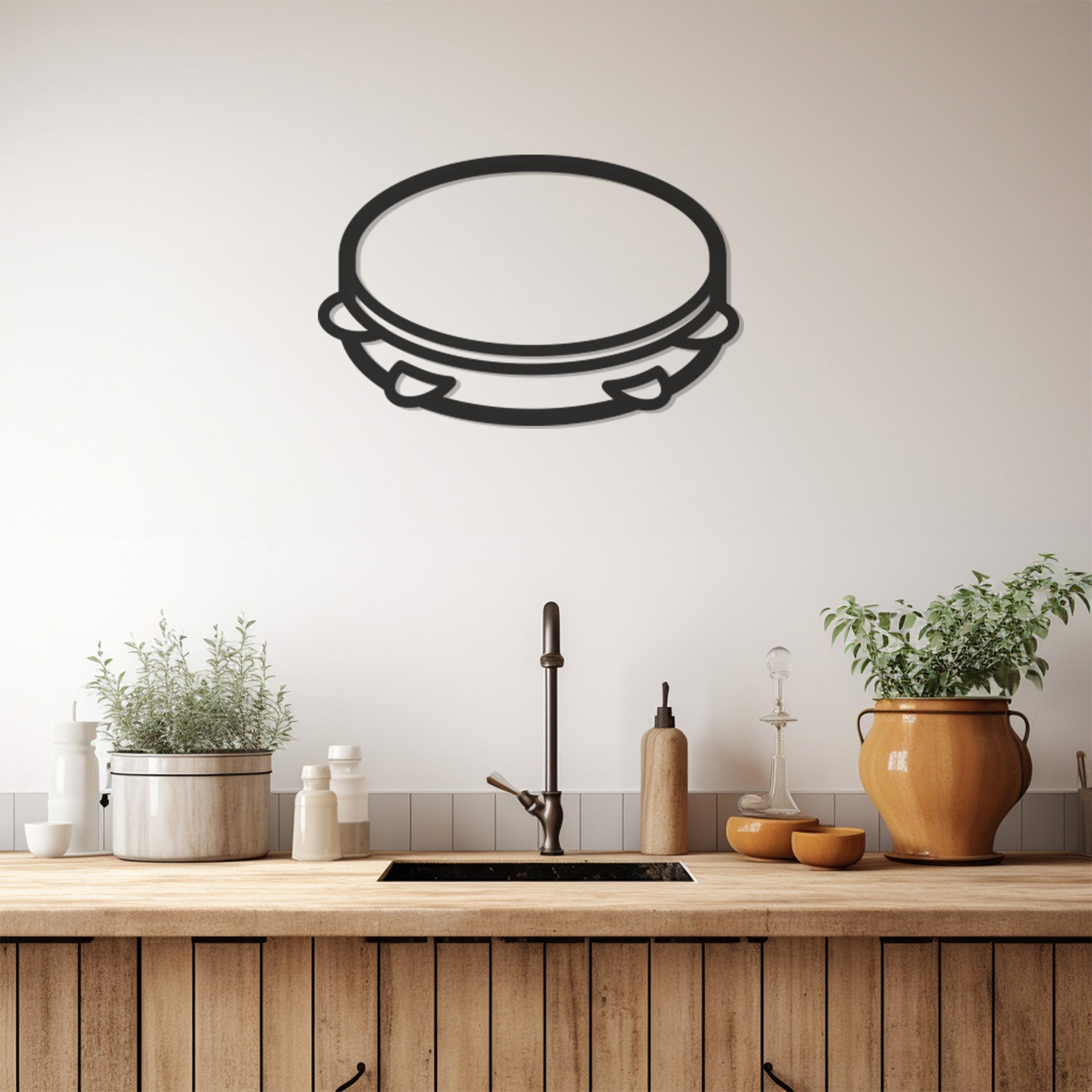 Musical Instrument Tambourine Metal Wall Art