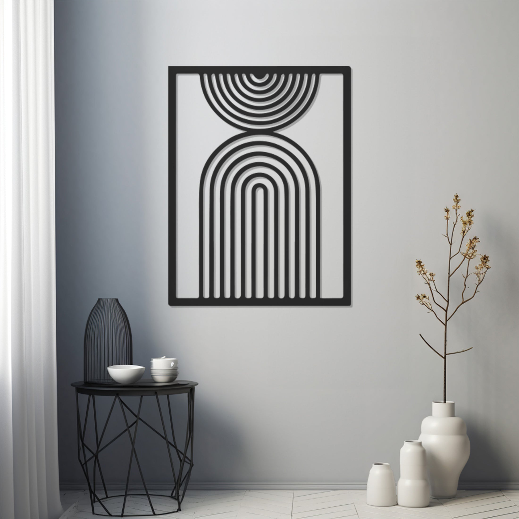 Decorative Shapes And Frame Metal Wall Art