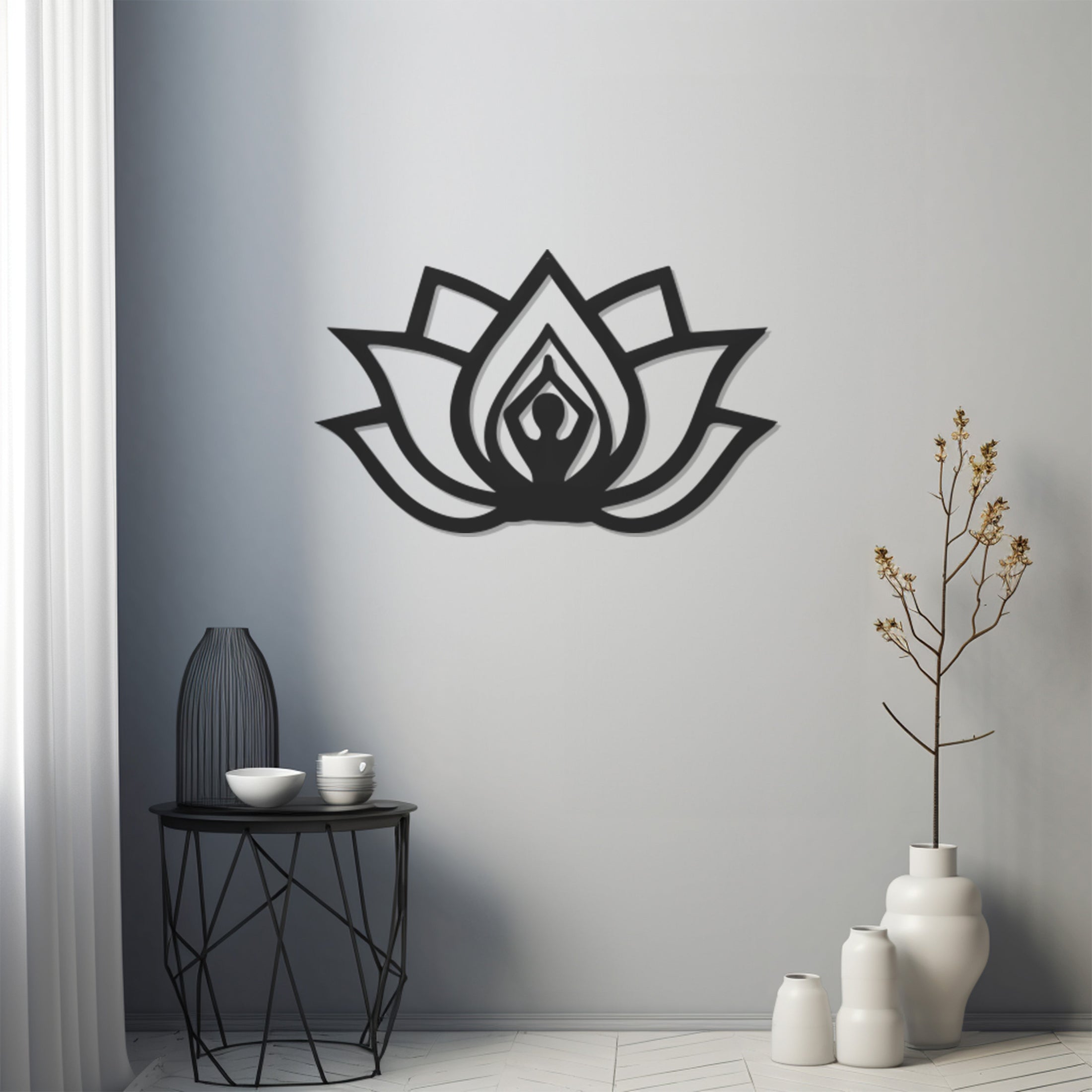 Yoga Lotus Metal Wall Decor