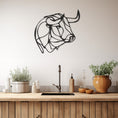 Load image into Gallery viewer, Geometric Bull Figure Line Art Metal Wall Art
