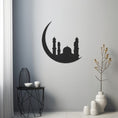 Load image into Gallery viewer, Mosque Silhouette Metal Wall Art On The Moon
