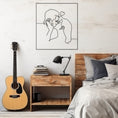 Load image into Gallery viewer, Kissing Lovers Silhouette Drawn With Line Technique Metal Wall Decor
