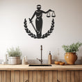 Load image into Gallery viewer, Lady Justice Figure Metal Wall Art
