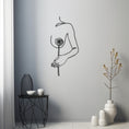 Load image into Gallery viewer, Minimalist Woman And Rose Metal Wall Art
