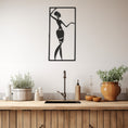 Load image into Gallery viewer, With Earrings And Skirt, Looks Aesthetically Pleasing African Woman With Hand Figures Metal Wall Art
