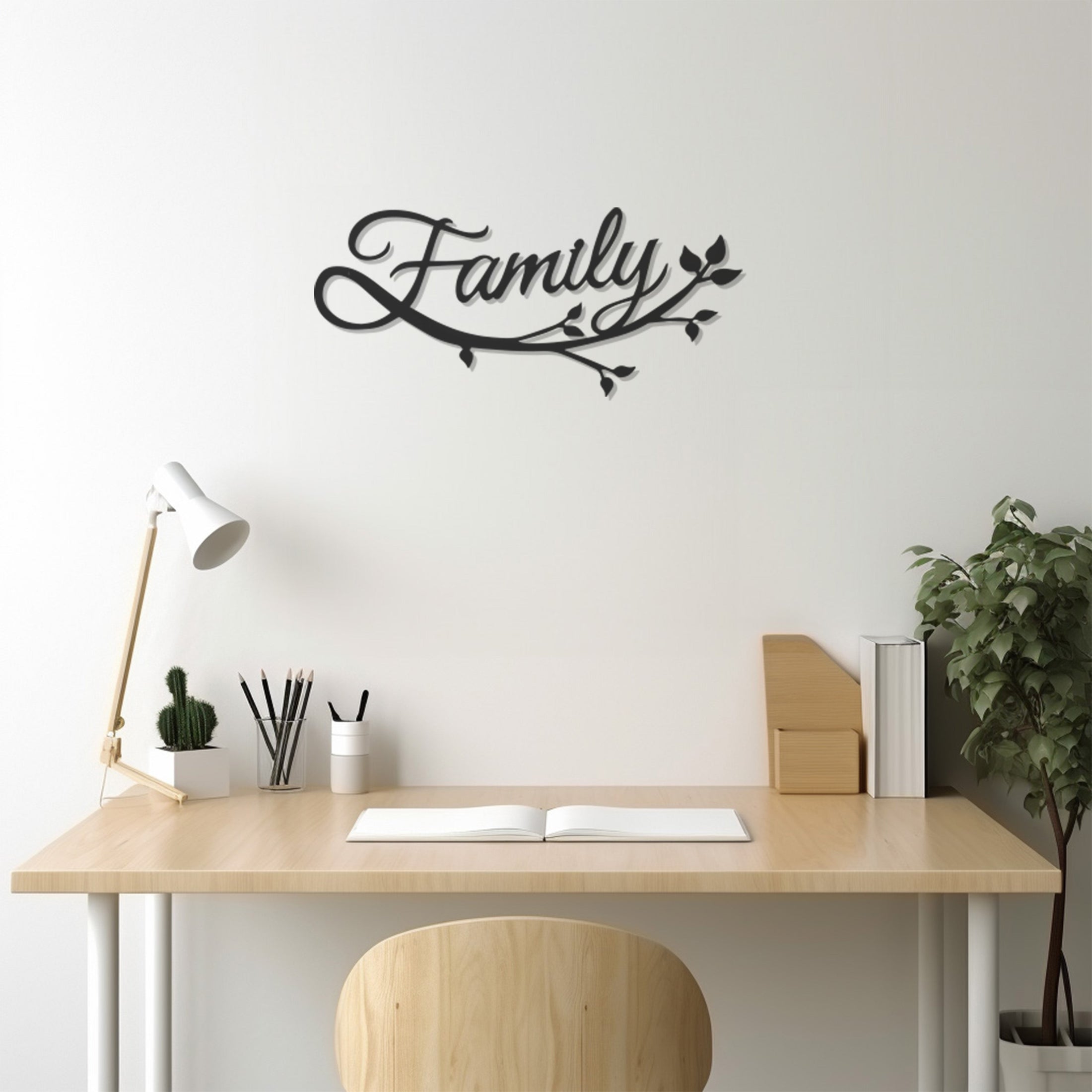 Metal Wall Decor With Famliy On A Tree Branch