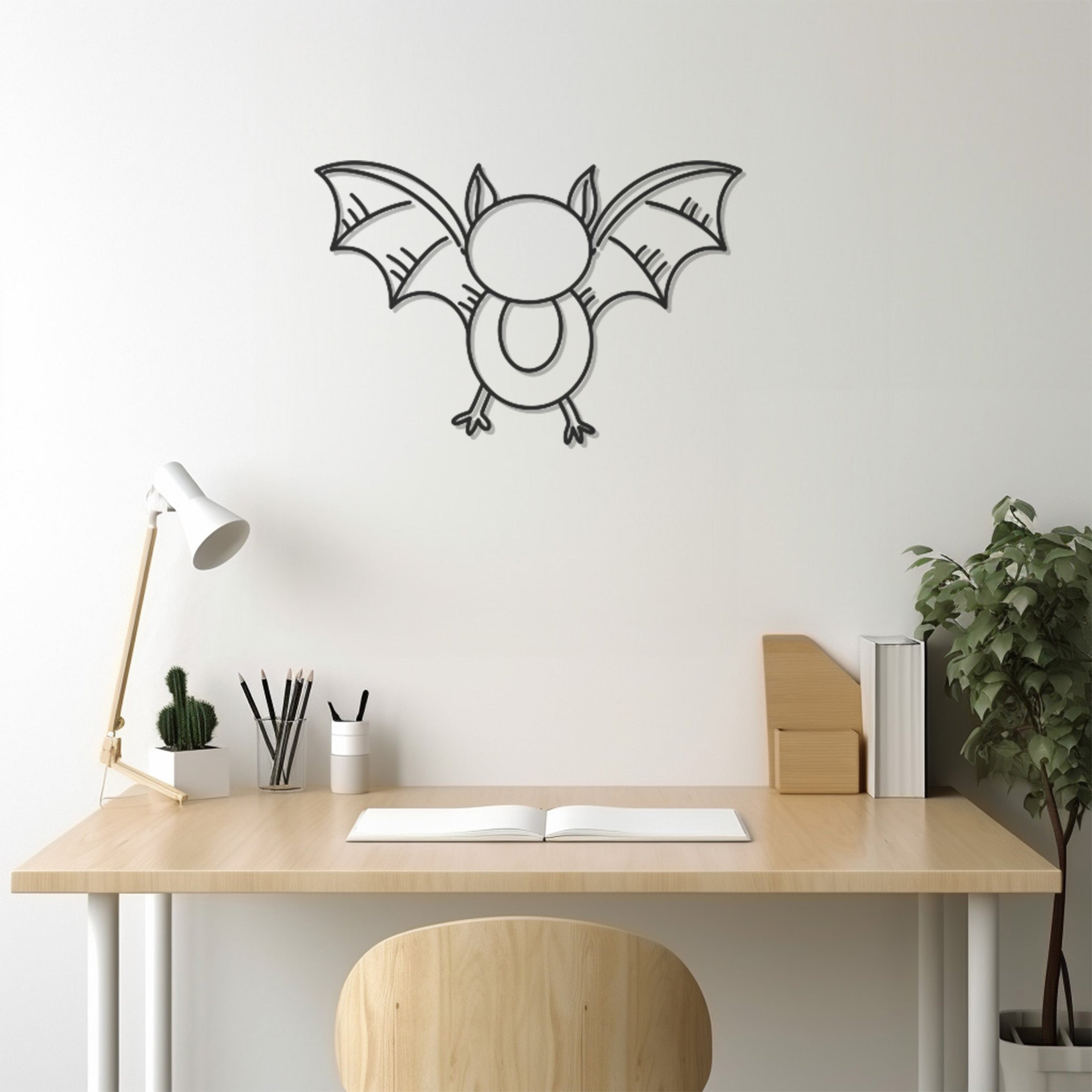 Flying Bat Metal Wall Art