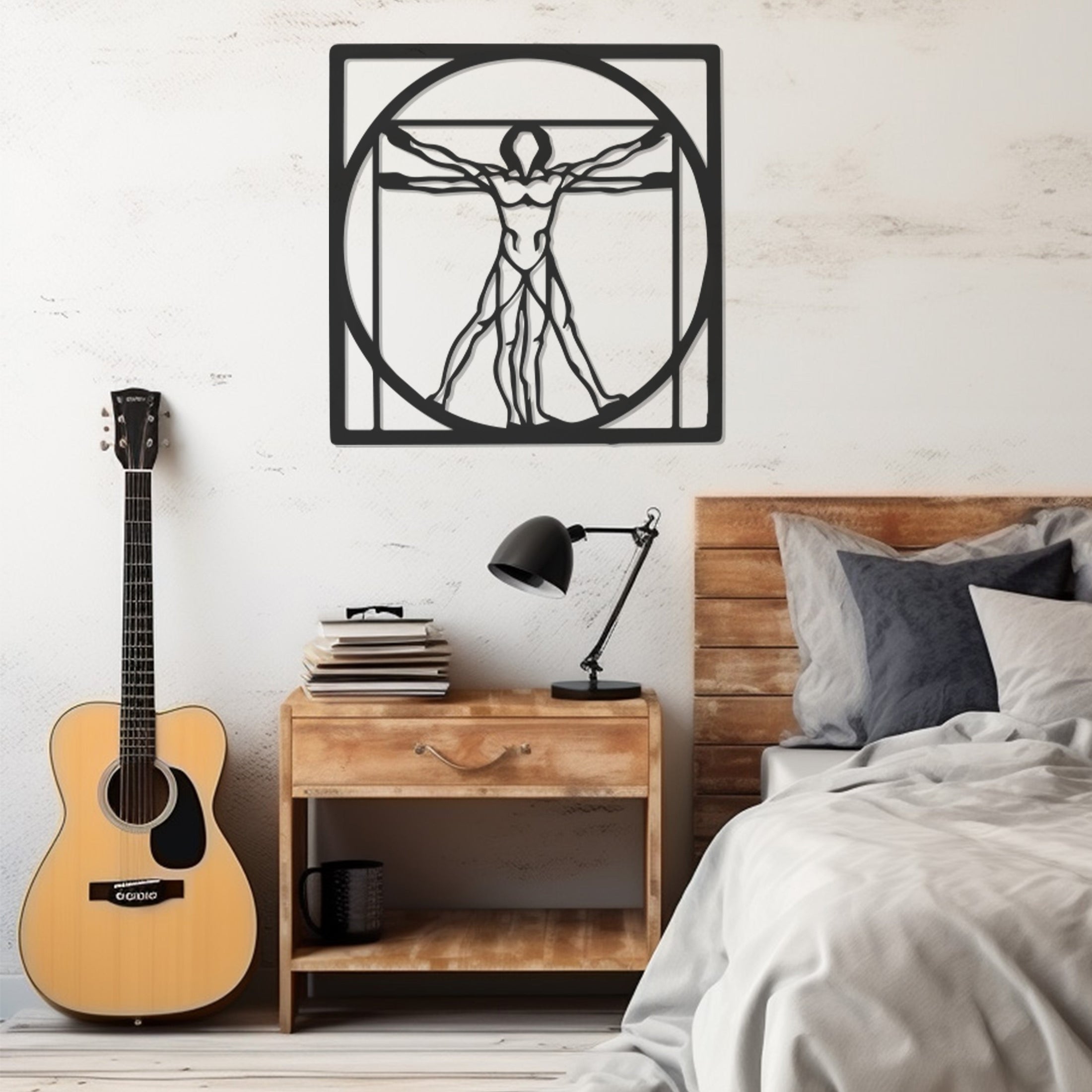 Vitruvian Man Metal Wall Art