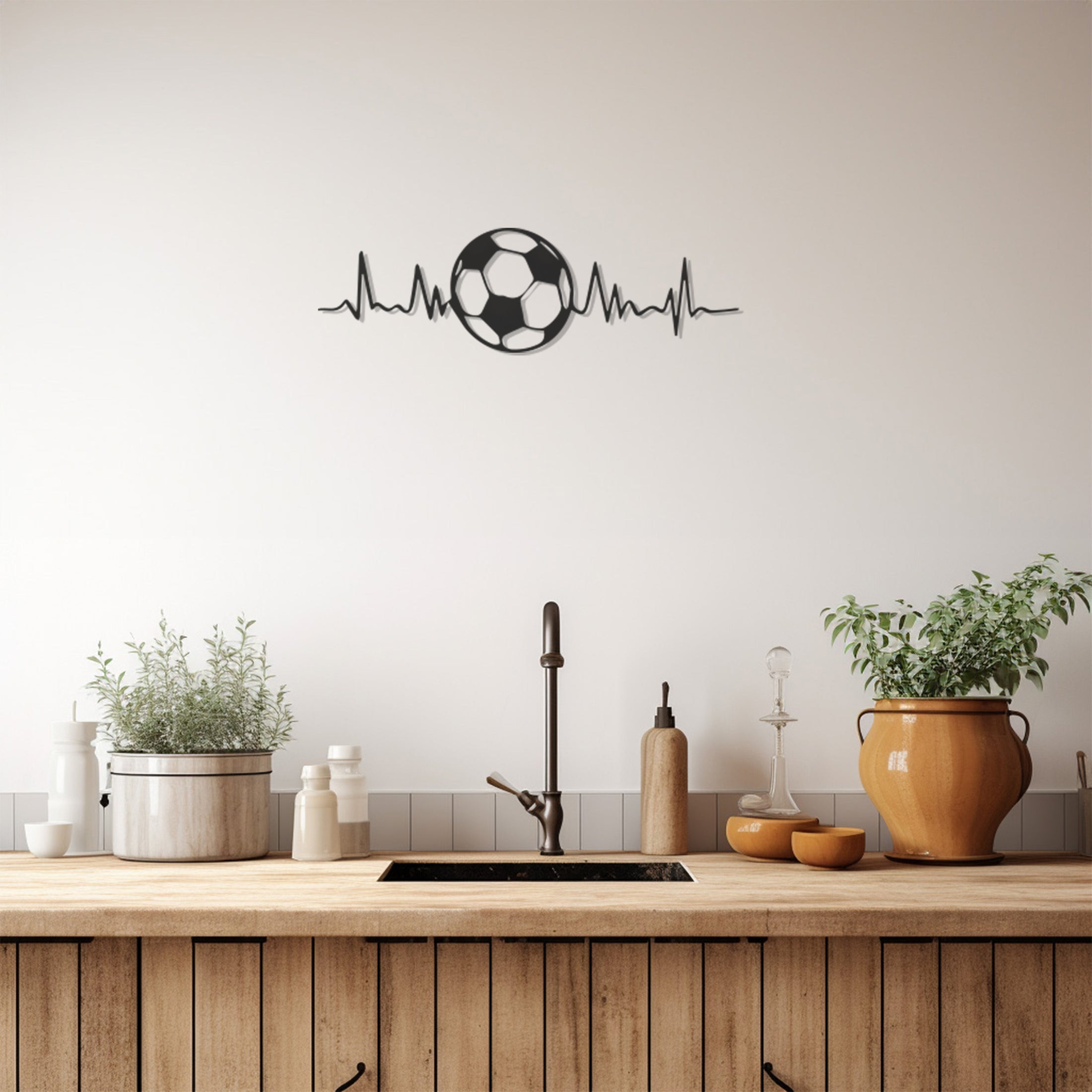 The Pulse Of Football Metal Wall Art