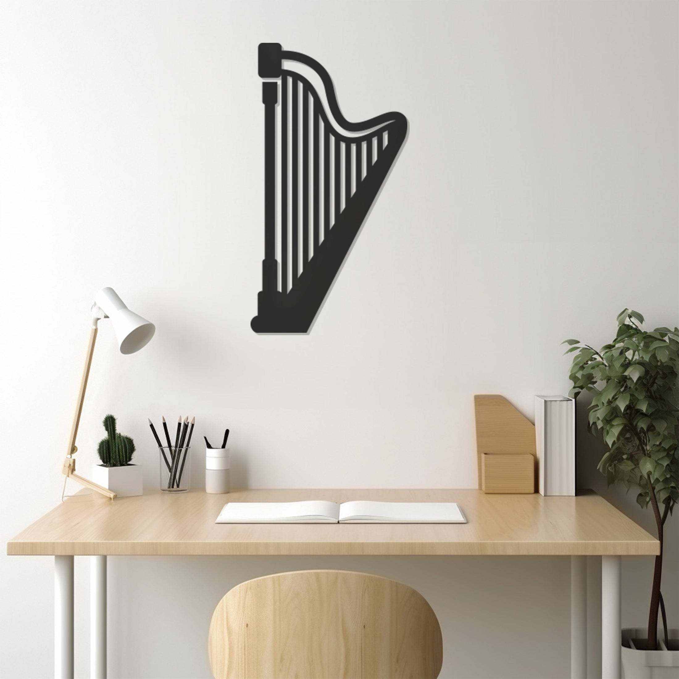 Musical Instrument Zither Metal Wall Art