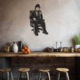 Load image into Gallery viewer, With Hat And Bow Tie Sitting Man Metal Wall Art
