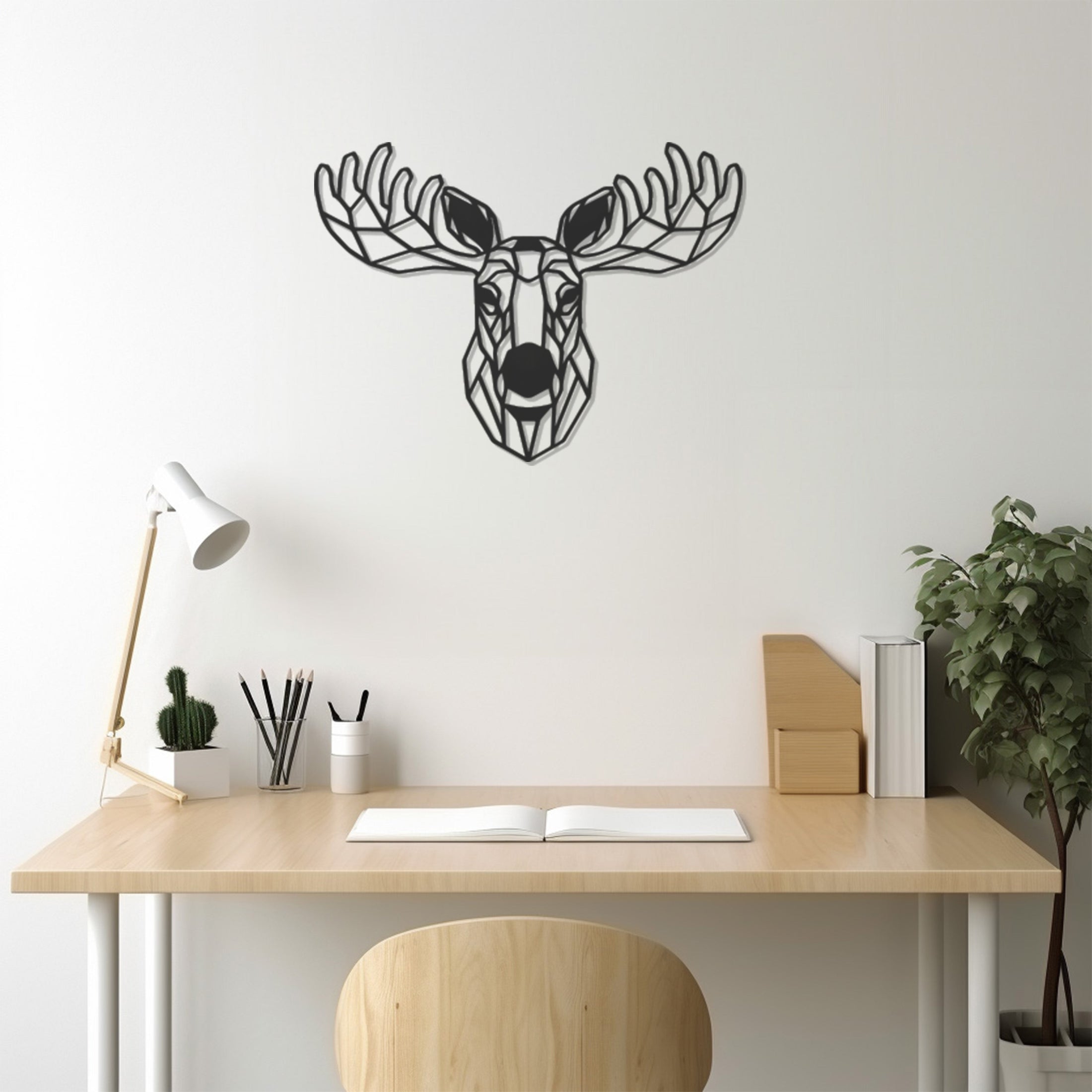 Geometric Deer Metal Wall Decor