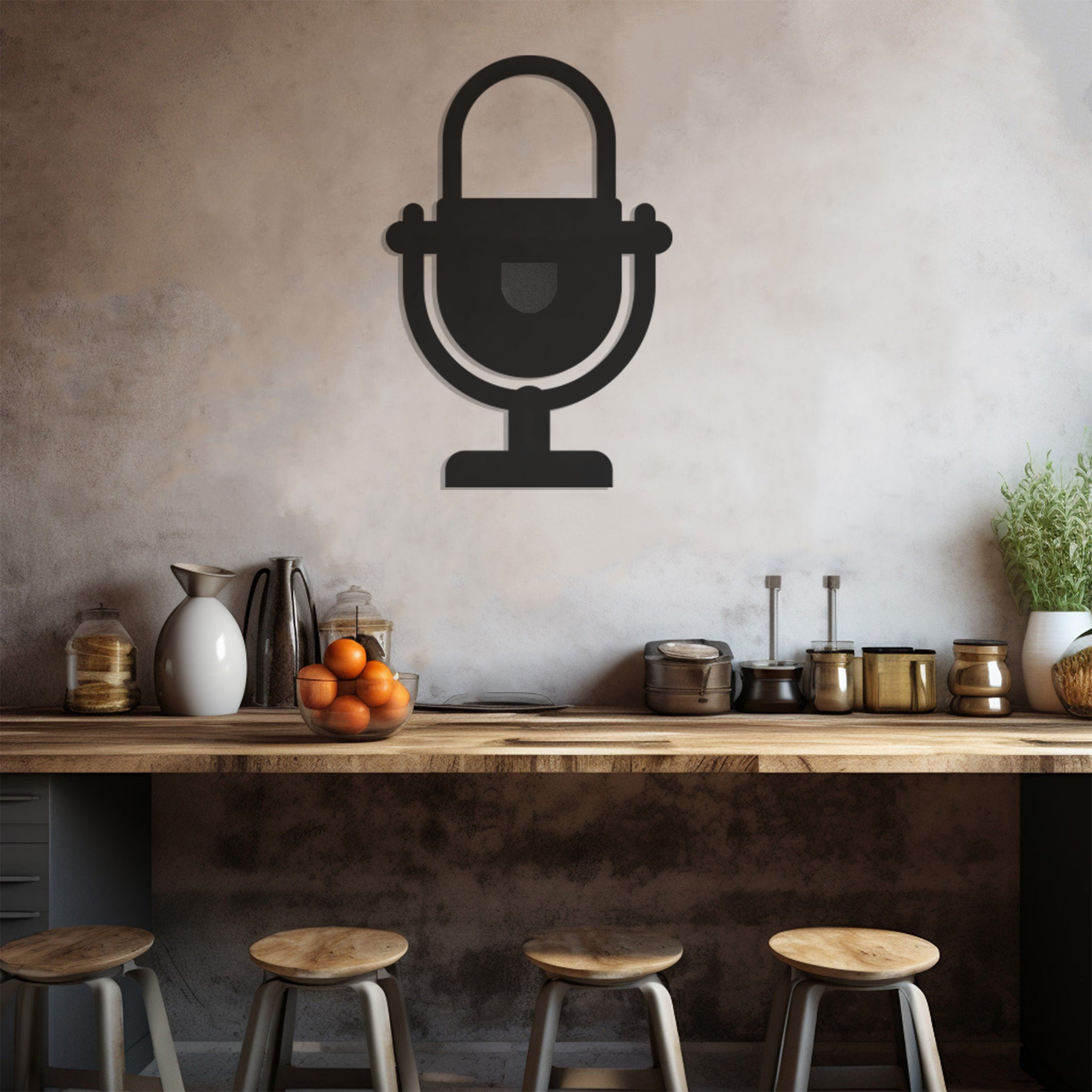 Microphone Object Metal Wall Art