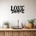 Load image into Gallery viewer, Love Lettering Metal Wall Decor With Flowers Underneath
