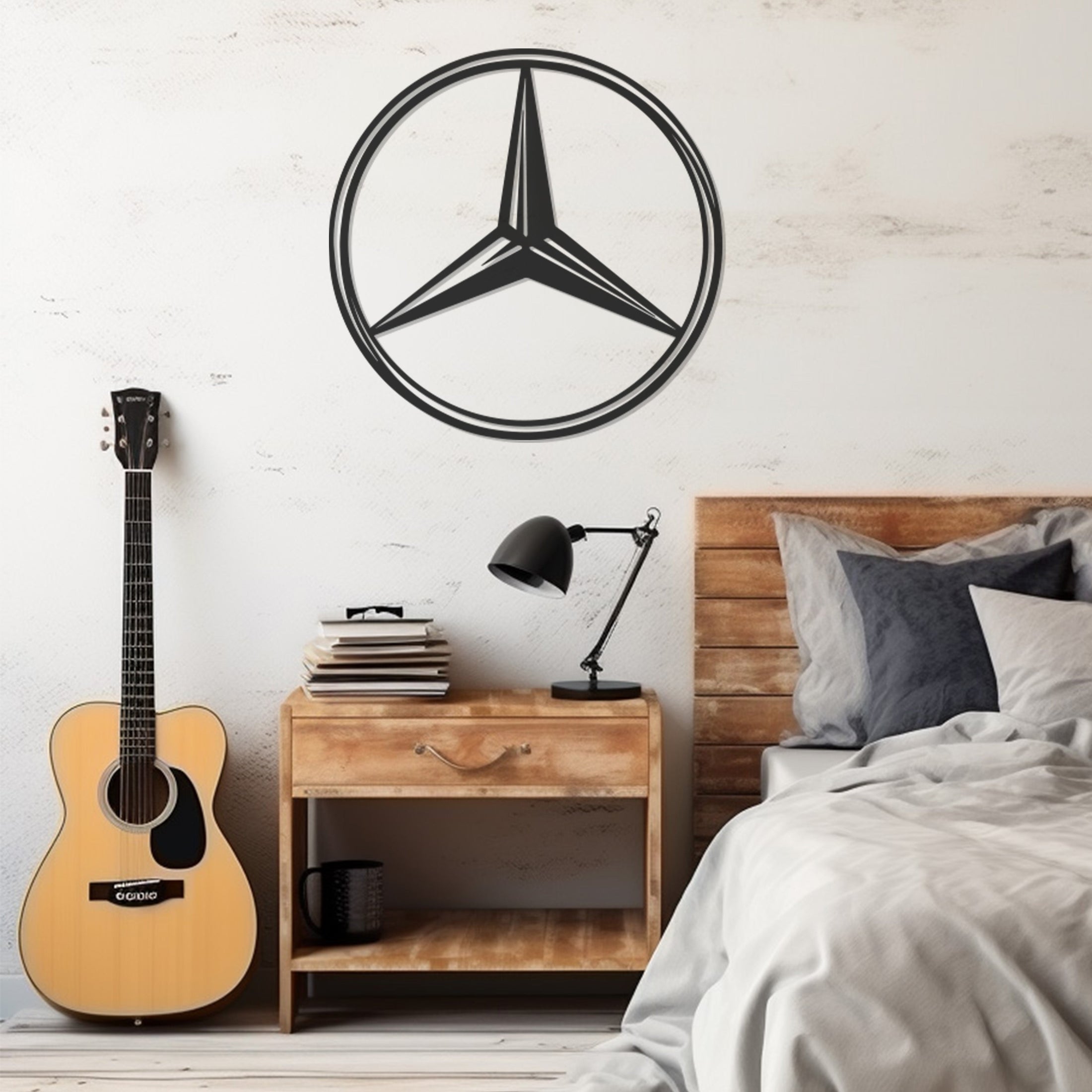 Mercedes Logo Metal Wall Art Decor