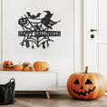 Load image into Gallery viewer, Happy Halloween Witch Design Metal Wall Art
