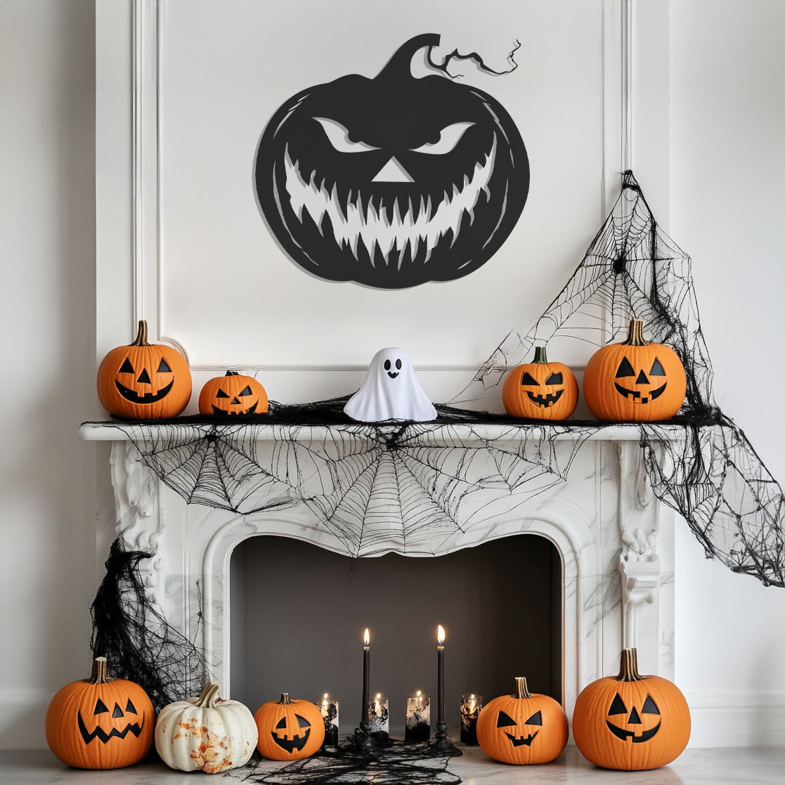 Pumpkin Halloween Theme Metal Wall Art