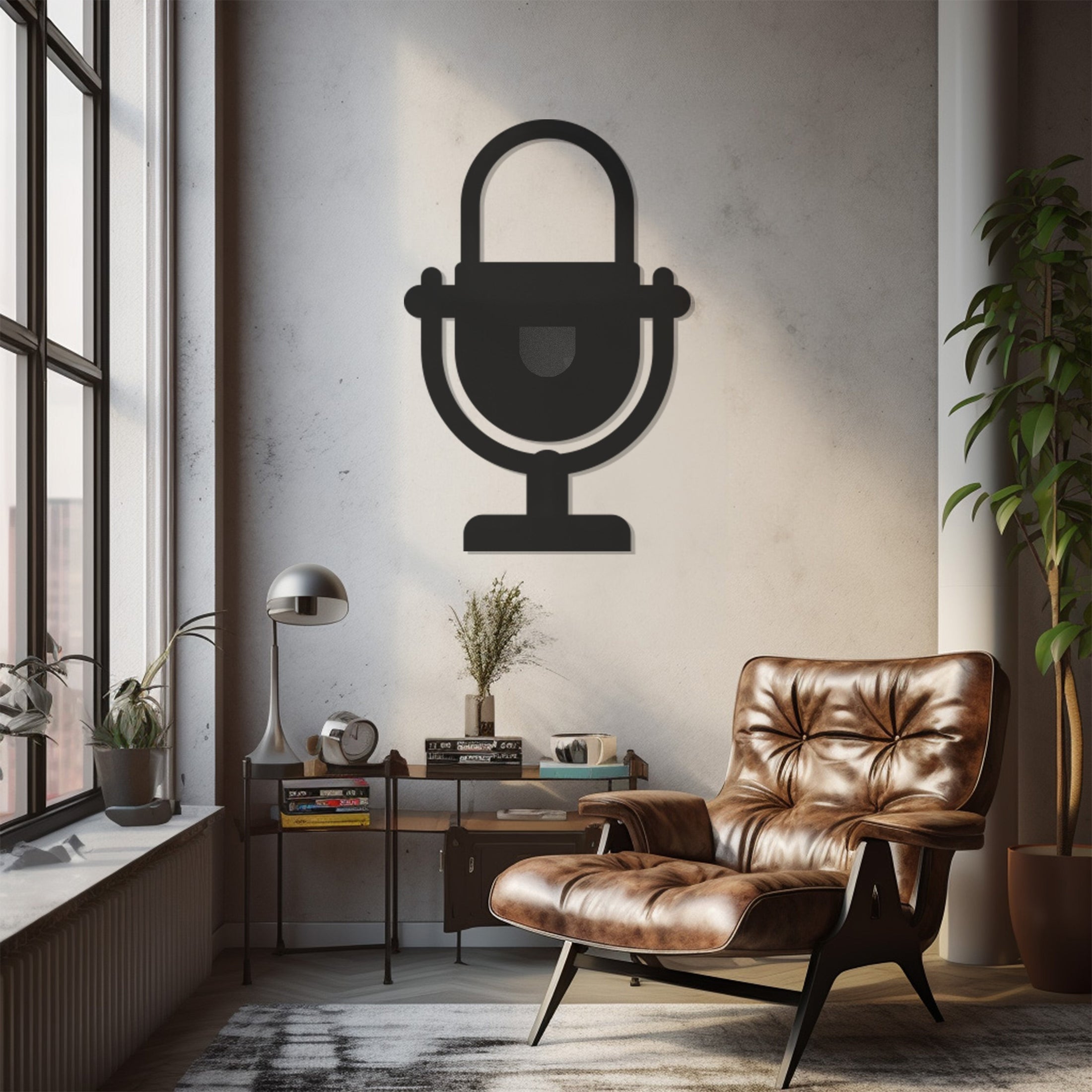 Microphone Object Metal Wall Art