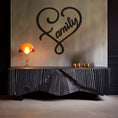 Load image into Gallery viewer, Line Art Metal Wall Decor With Family. Written Inside The Heart
