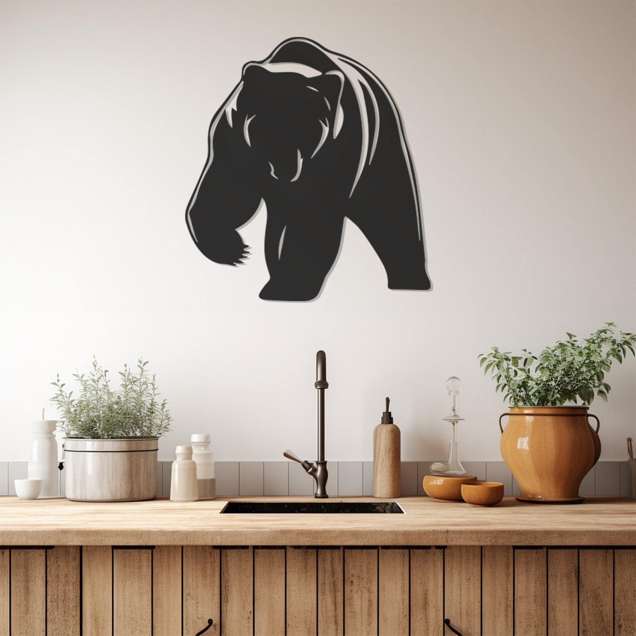 Bear Silhouette Metal Wal Art